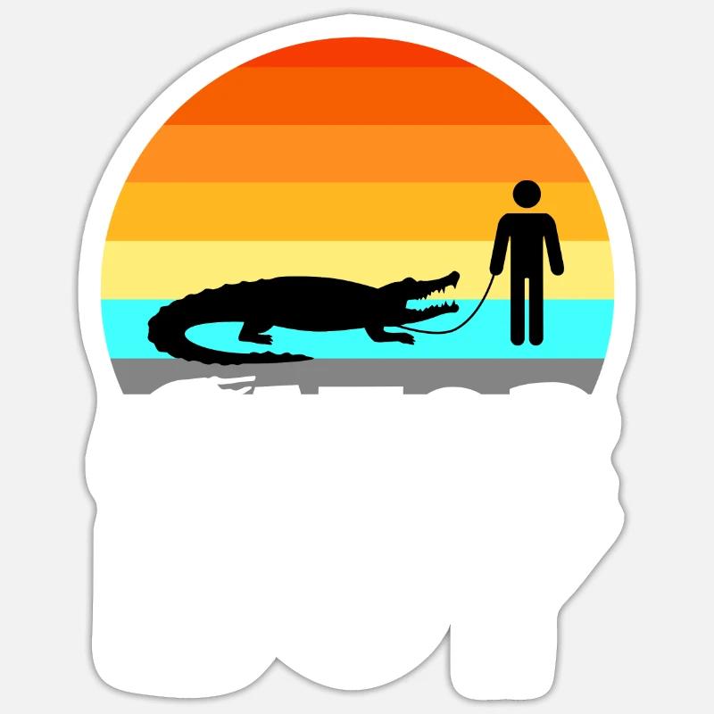 Gator Boy - Sticker taille S (10 x 10 cm) - blanc mat