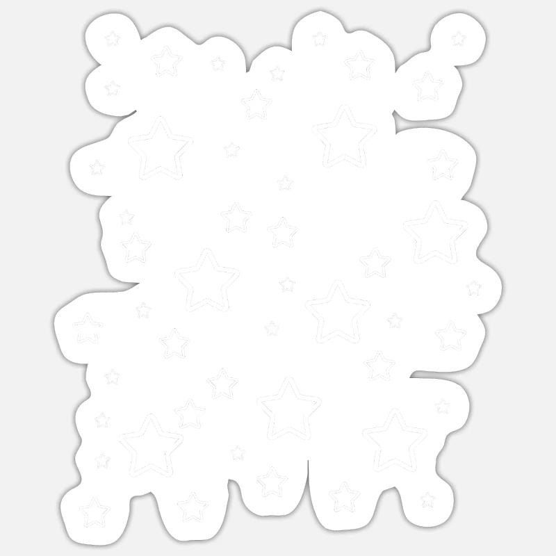Etoiles Blanches Sticker taille S (10 x 10 cm)