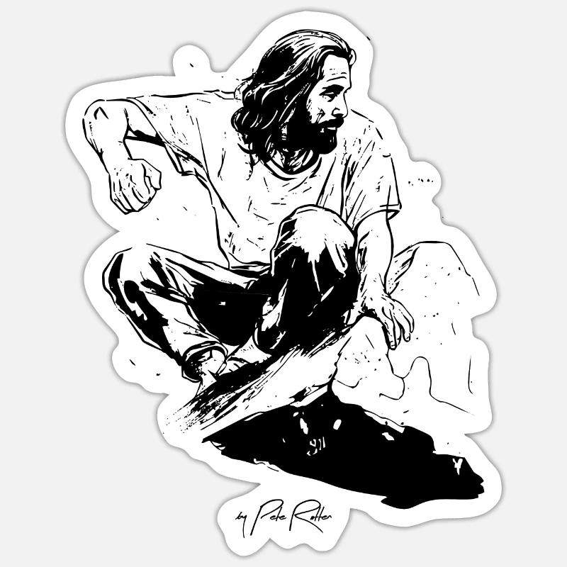 Le messie du bloc - Sticker taille S (10 x 10 cm) - blanc mat