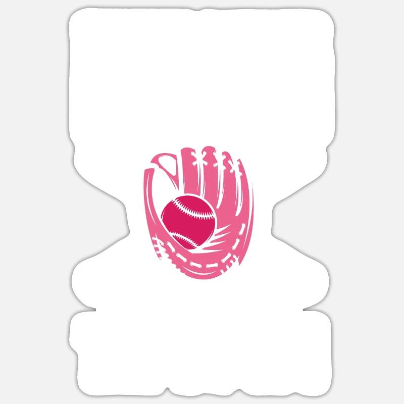 Drôle de baseball - Sticker taille S (10 x 10 cm) - blanc mat
