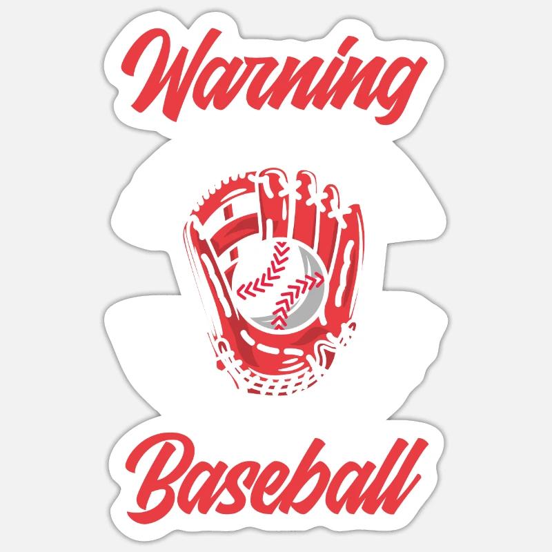 Drôle de baseball - Sticker taille S (10 x 10 cm) - blanc mat