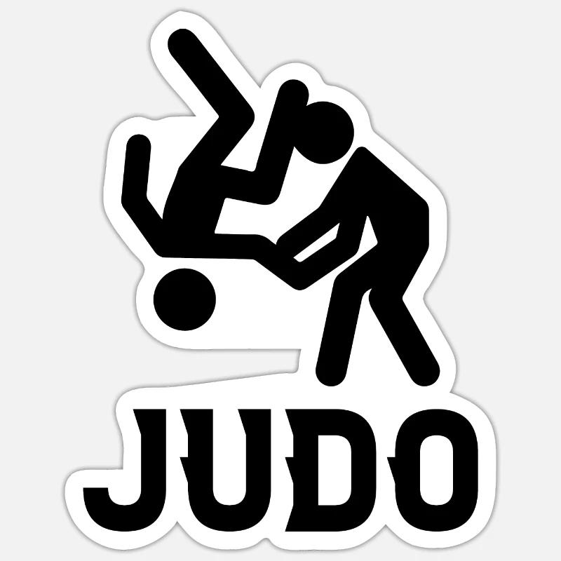 Judo - Sticker taille S (10 x 10 cm) - blanc mat