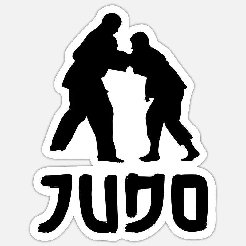 Judo - Sticker taille S (10 x 10 cm) - blanc mat