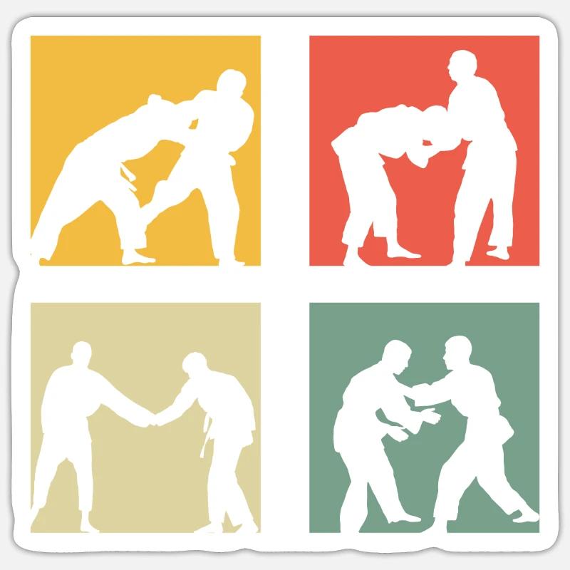 Judo - Sticker taille S (10 x 10 cm) - blanc mat