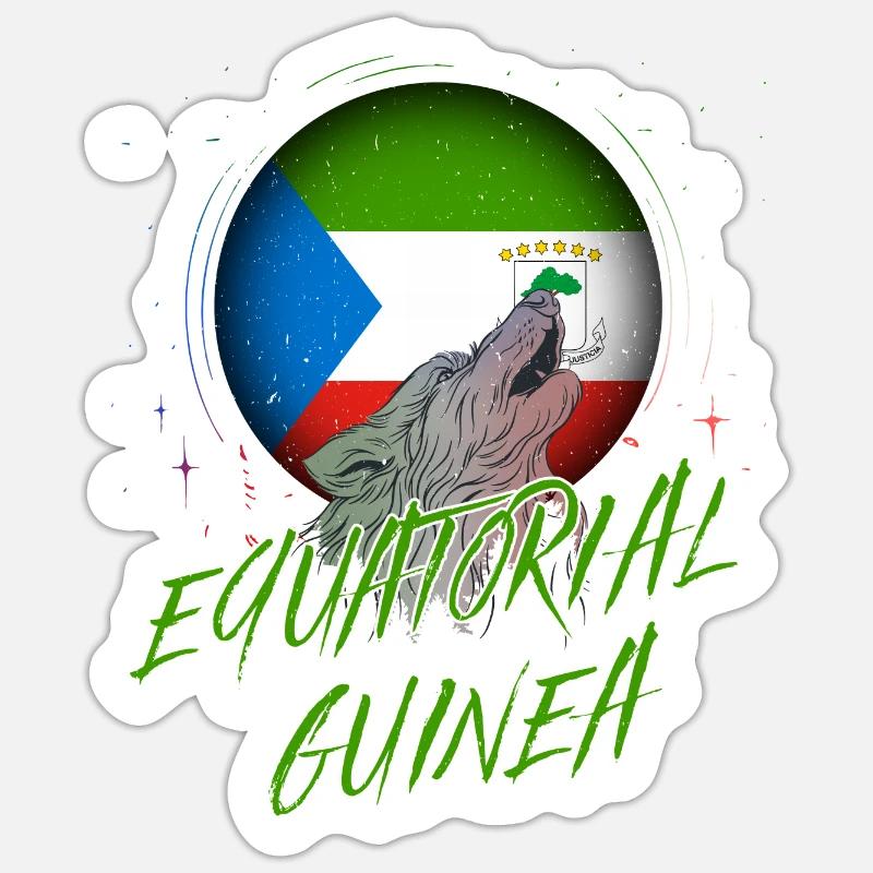 Guinée équatoriale - Sticker taille S (10 x 10 cm) - blanc mat