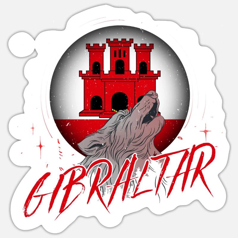 Gibraltar - Sticker size S (10 x 10 cm) - white matte