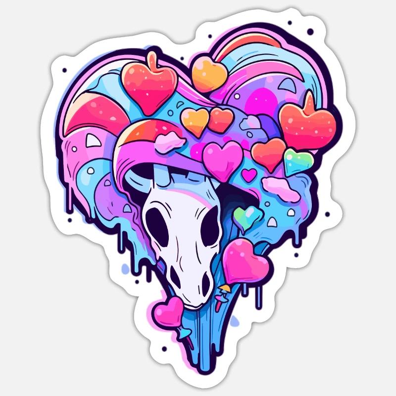 Süßes EDM Einhorn Trippy Psychedelic Sticker Größe S (10 x 10 cm)