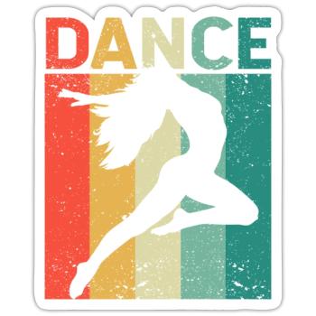 Tanz Retro Vintage Tanzen Silhouette 70er 80er - Sticker Größe S (10 x 10 cm) - Mattweiß - Vorne