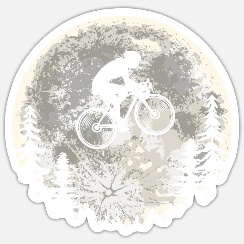 VTT VTT Vtt Lune - Sticker taille S (10 x 10 cm) - blanc mat