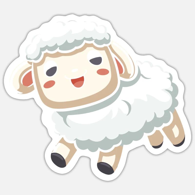 Mouton - Sticker taille S (10 x 10 cm) - blanc mat