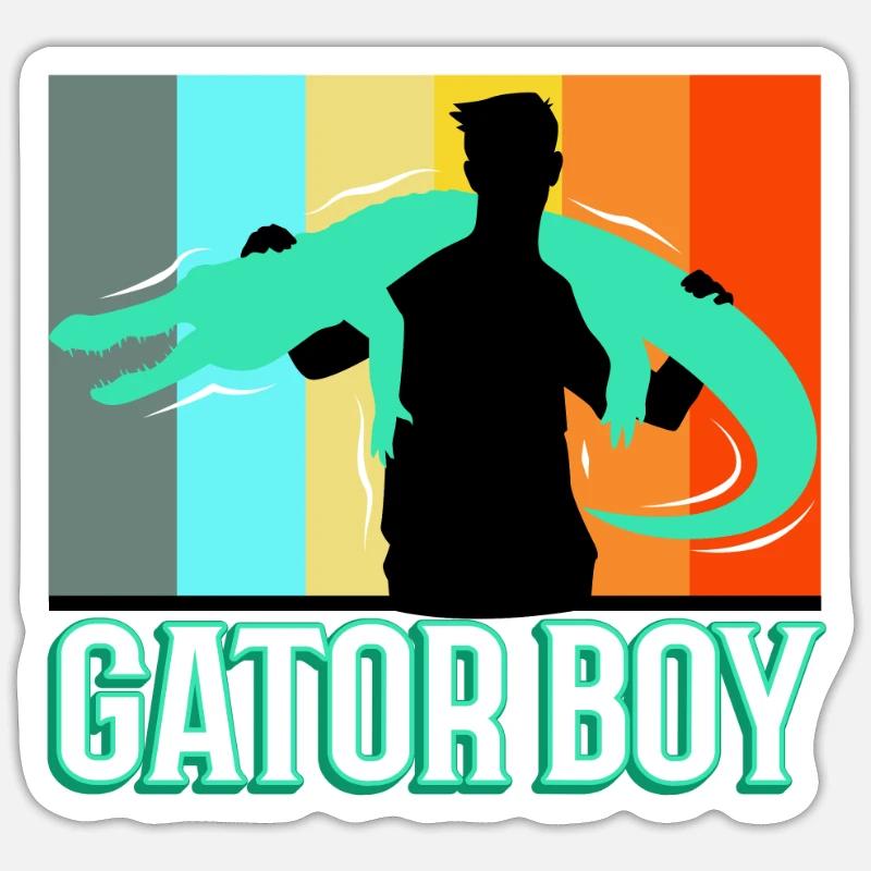 Gator Boy - Sticker taille S (10 x 10 cm) - blanc mat