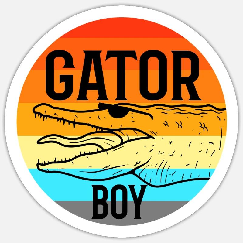 Gator Boy - Sticker Größe S (10 x 10 cm) - Mattweiß
