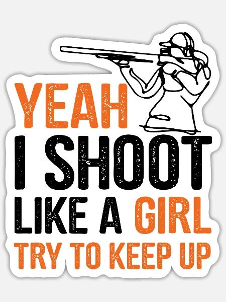 Trapschießen - Sticker Größe S (10 x 10 cm) - Mattweiß