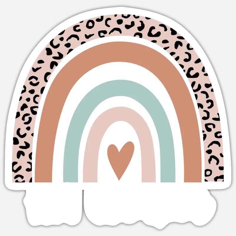 HR Worker Rainbow Leopard Funny HR Worker Sticker size S (10 x 10 cm)