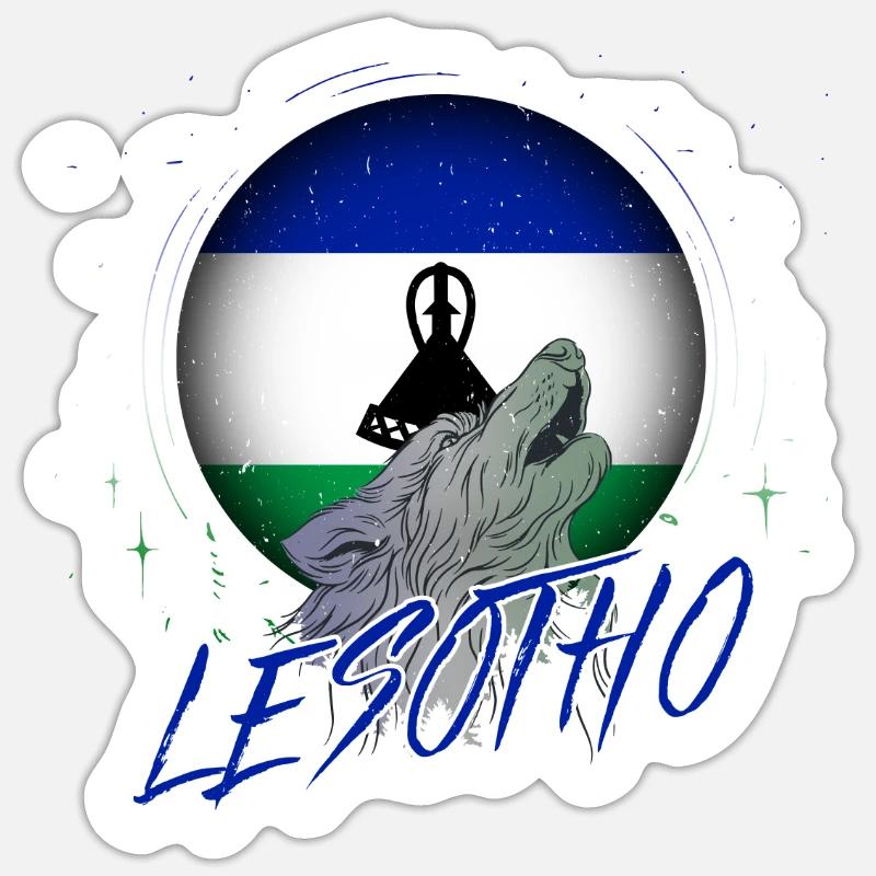 Lesotho - Sticker taille S (10 x 10 cm) - blanc mat