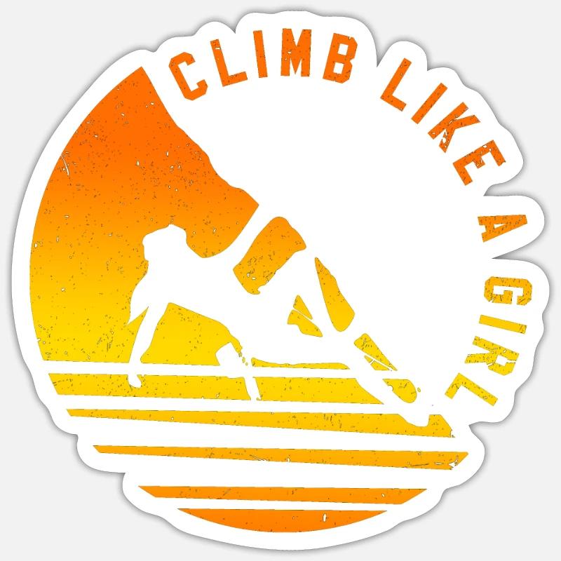 Climbing Bouldering Climber Gift - Sticker size S (10 x 10 cm) - white matte