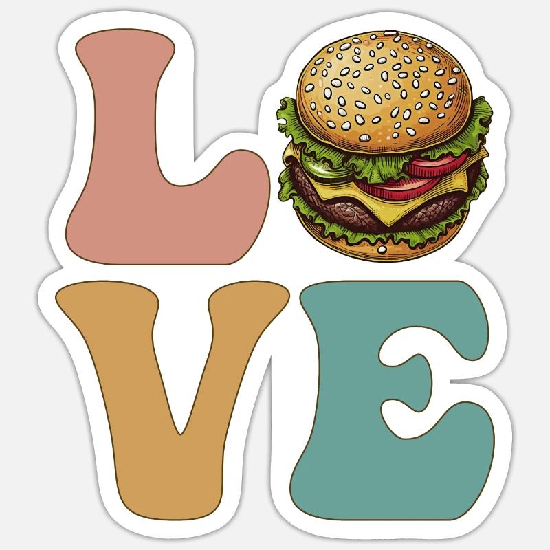 Hamburger Cheeseburger Sticker size S (10 x 10 cm)
