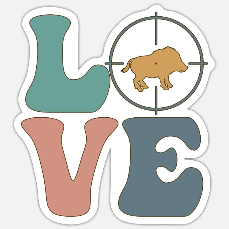 Hog Hunter Schweinejagd - Sticker Größe S (10 x 10 cm) - Mattweiß
