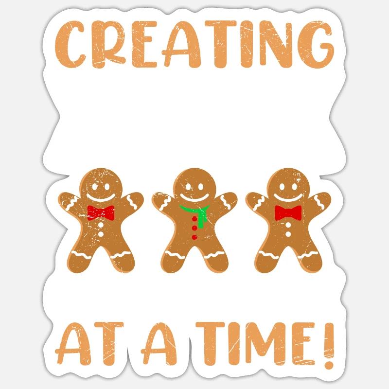 Lebkuchen Creating Smiles One Cookie at a Time! - Sticker Größe S (10 x 10 cm) - Mattweiß