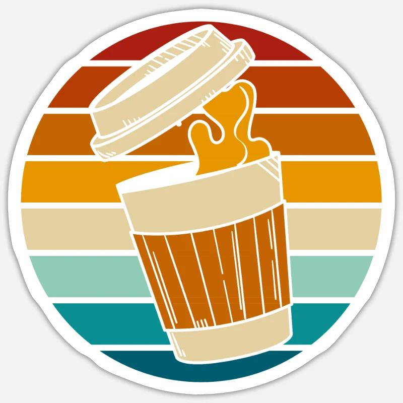 Café Café - Sticker taille S (10 x 10 cm) - blanc mat