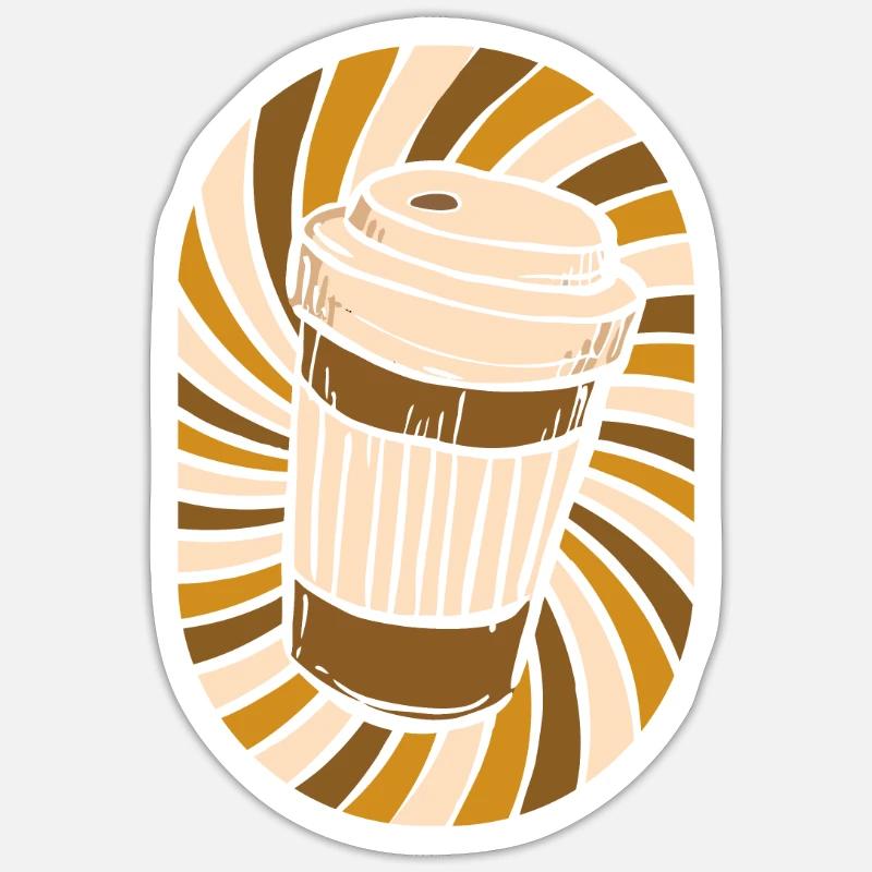 Kaffee Cafe - Sticker Größe S (10 x 10 cm) - Mattweiß