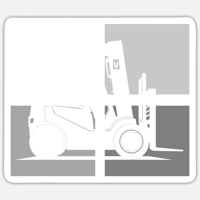 Conducteur de chariot élévateur Gestionnaire d’entrepôt Professions - Sticker taille S (10 x 10 cm) - blanc mat