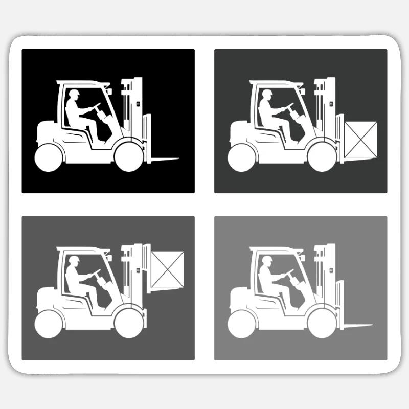 Gabelstaplerfahrer Lagerleiter Lagerist Berufe - Sticker Größe S (10 x 10 cm) - Mattweiß