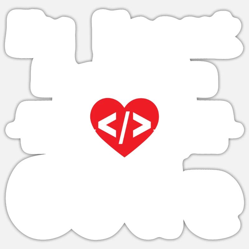 My Heart Beats In Code Programmer Humor Programmin Sticker Größe S (10 x 10 cm)