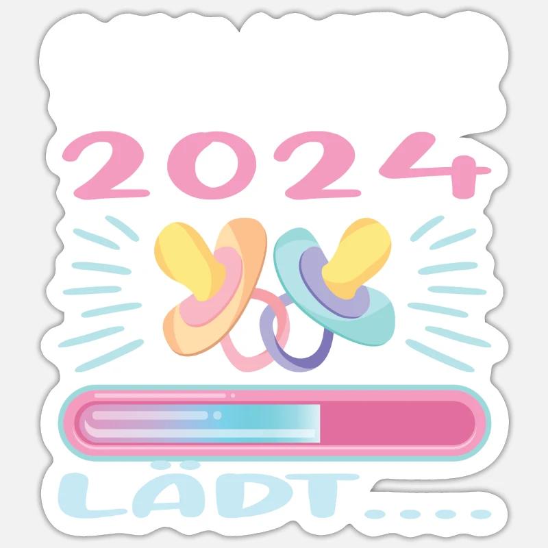 Schwester werden Schwester 2024 - Sticker Größe S (10 x 10 cm) - Mattweiß