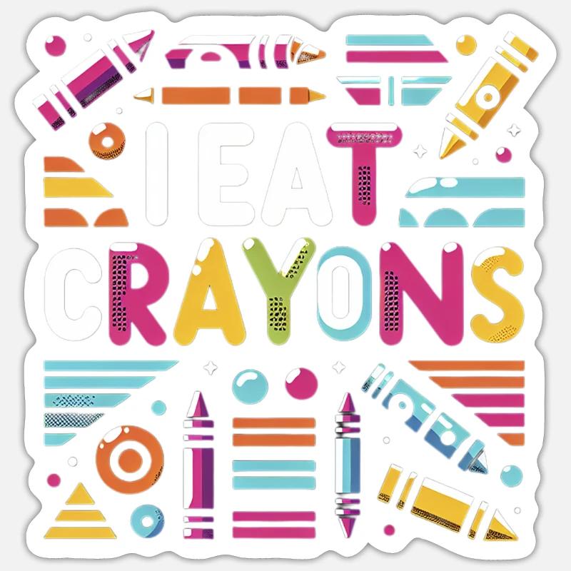 I Eat Crayons 9 - Sticker size S (10 x 10 cm) - white matte