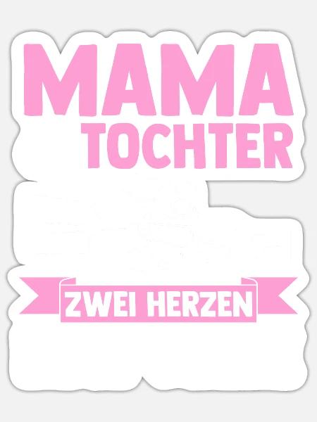 Mutter Muttertag Mama und Tochter - Sticker Größe S (10 x 10 cm) - Mattweiß