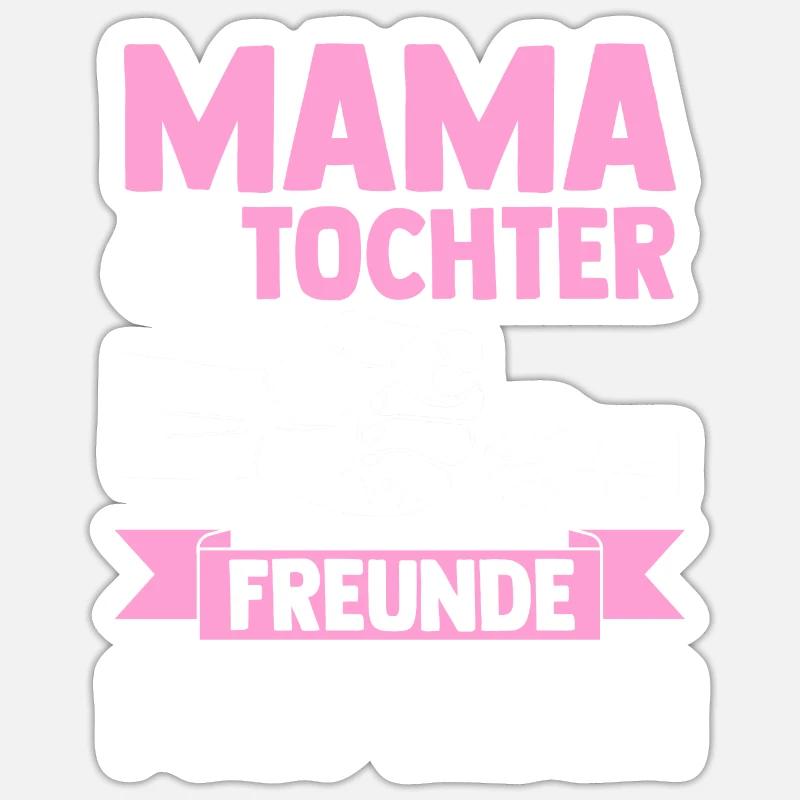 Mutter Muttertag Mama und Tochter - Sticker Größe S (10 x 10 cm) - Mattweiß