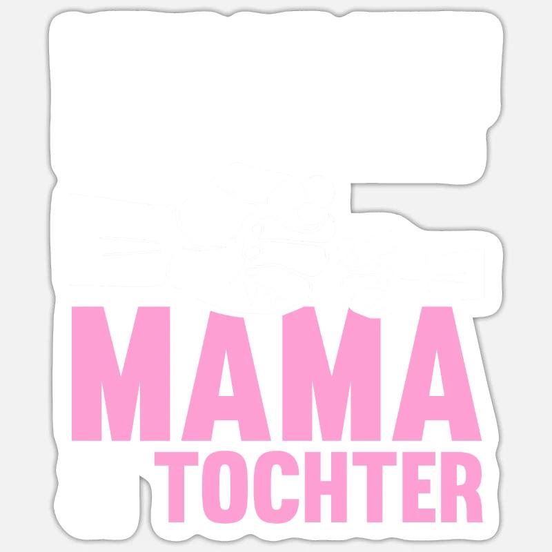 Mutter Muttertag Mama und Tochter - Sticker Größe S (10 x 10 cm) - Mattweiß