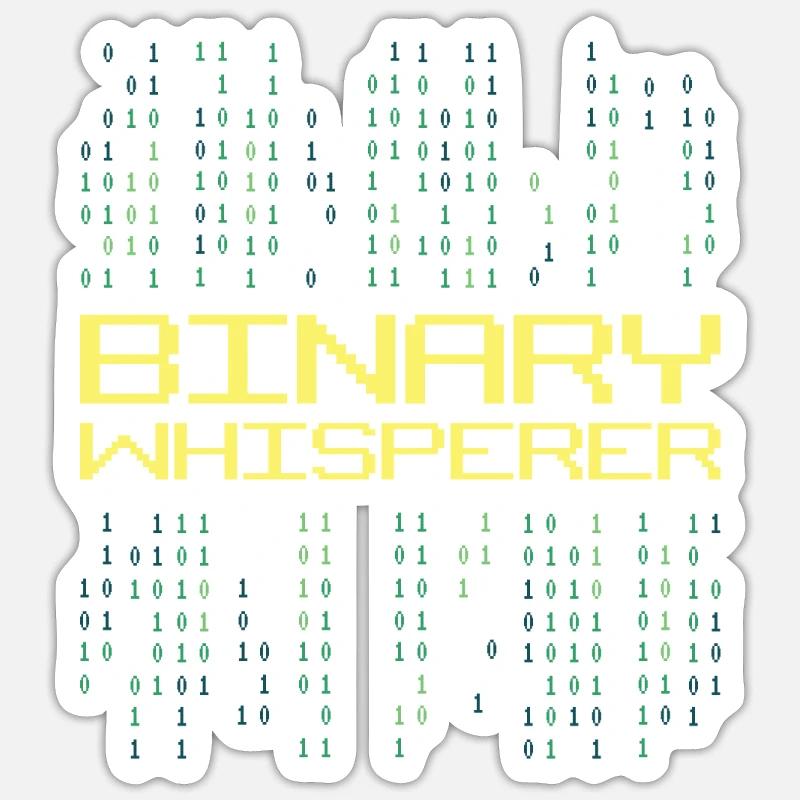 Binary Whisperer Funny Programming Coding Quote Sticker Größe S (10 x 10 cm)
