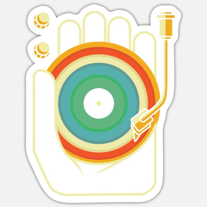 Collectionneur de disques vinyles - Sticker taille S (10 x 10 cm) - blanc mat