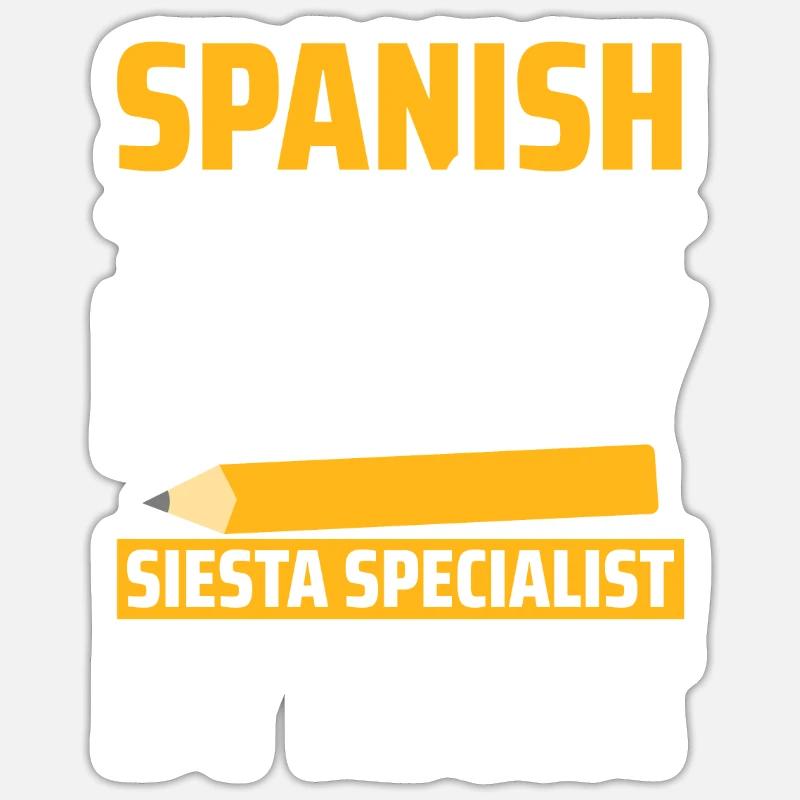 Professeur d’espagnol Maestra Professeur bilingue - Sticker taille S (10 x 10 cm) - blanc mat