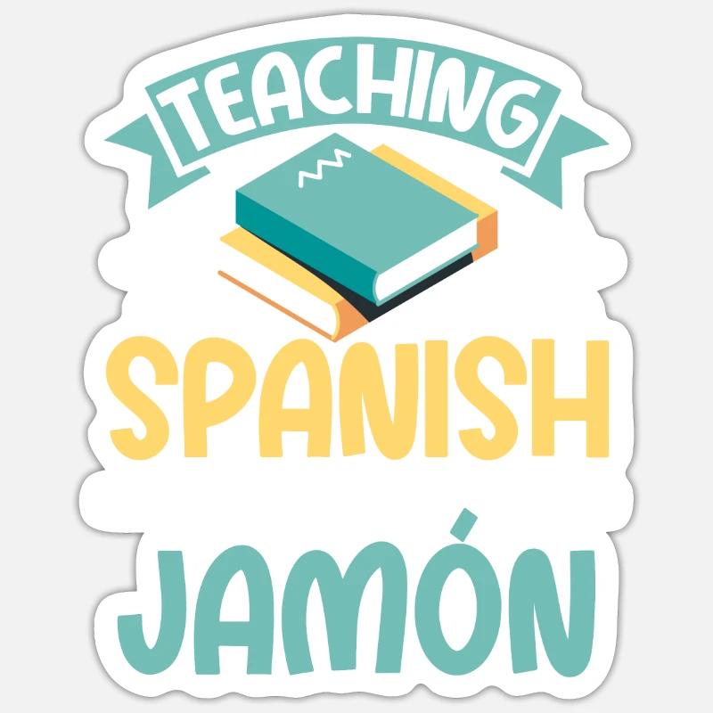 Professeur d’espagnol Maestra Professeur bilingue - Sticker taille S (10 x 10 cm) - blanc mat