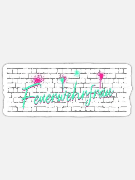 Frauen Feuerwehr Ausbildungs-Abschluss Beruf - Sticker Größe S (10 x 10 cm) - Mattweiß