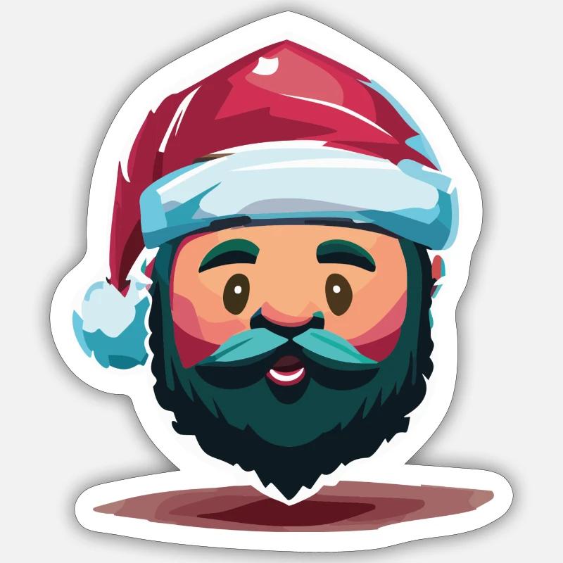 Weihnachtsmann - Sticker Größe S (10 x 10 cm) - Mattweiß