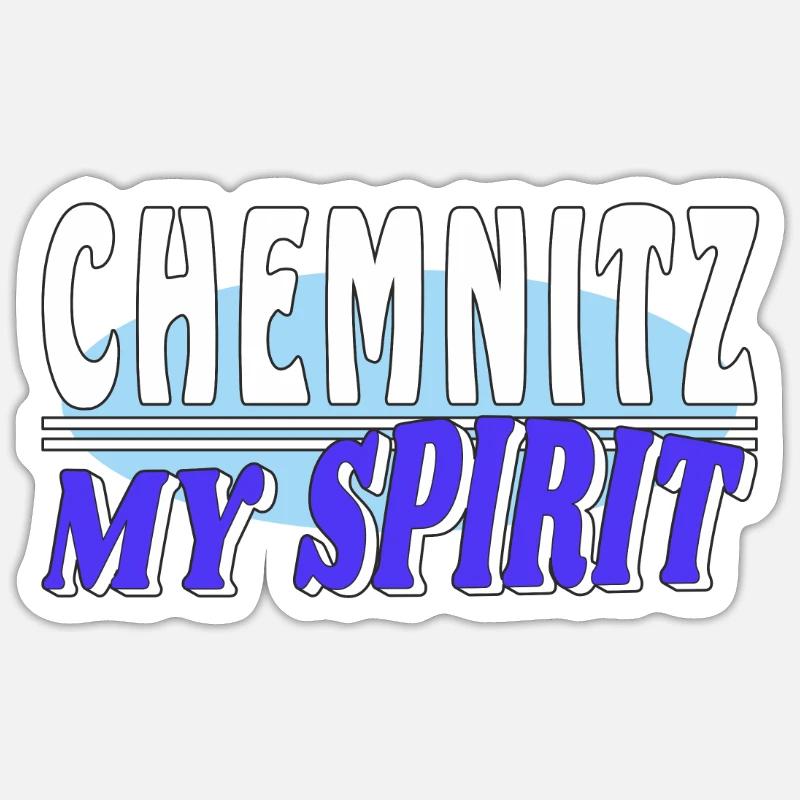 CHEMNITZ MON - Sticker taille S (10 x 10 cm) - blanc mat