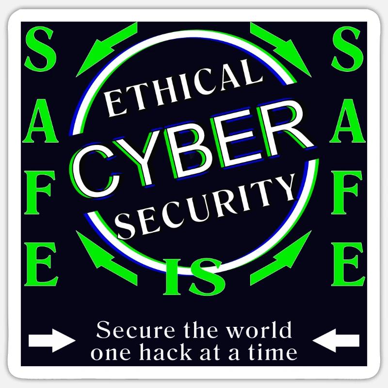 Ethical Cyber Security SAFE - Sticker Größe S (10 x 10 cm) - Mattweiß