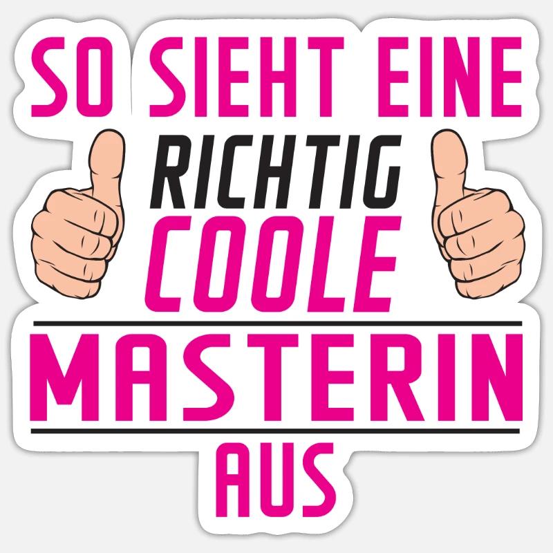 Masterin | | Student | Uni | Master Studium - Sticker Größe S (10 x 10 cm) - Mattweiß