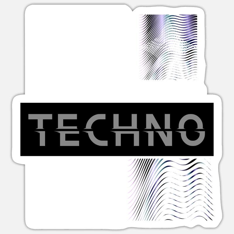 TECHNO VIBES – Dark Space Edition Sticker Größe S (10 x 10 cm)