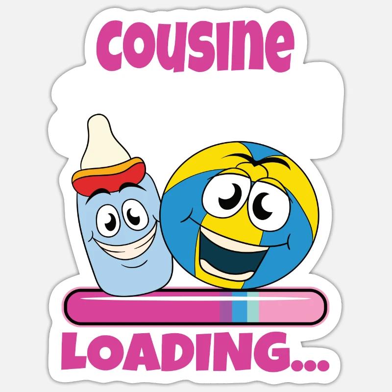 Devenez cousin Cousin 2024 - Sticker taille S (10 x 10 cm) - blanc mat