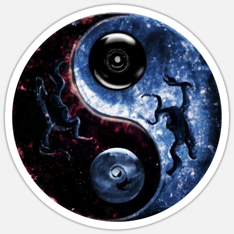 Yin Yang - Sticker taille S (10 x 10 cm) - blanc mat