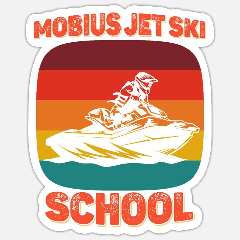 École de jet ski Mobius Jet Ski Funny Weekend Jetski Sticker taille S (10 x 10 cm)