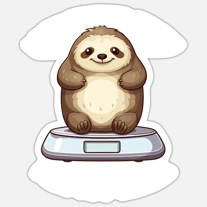 I've weighed, I'm too small, a sloth Sticker size S (10 x 10 cm)