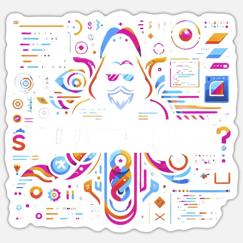 Le Père du Code 6 - Sticker taille S (10 x 10 cm) - blanc mat