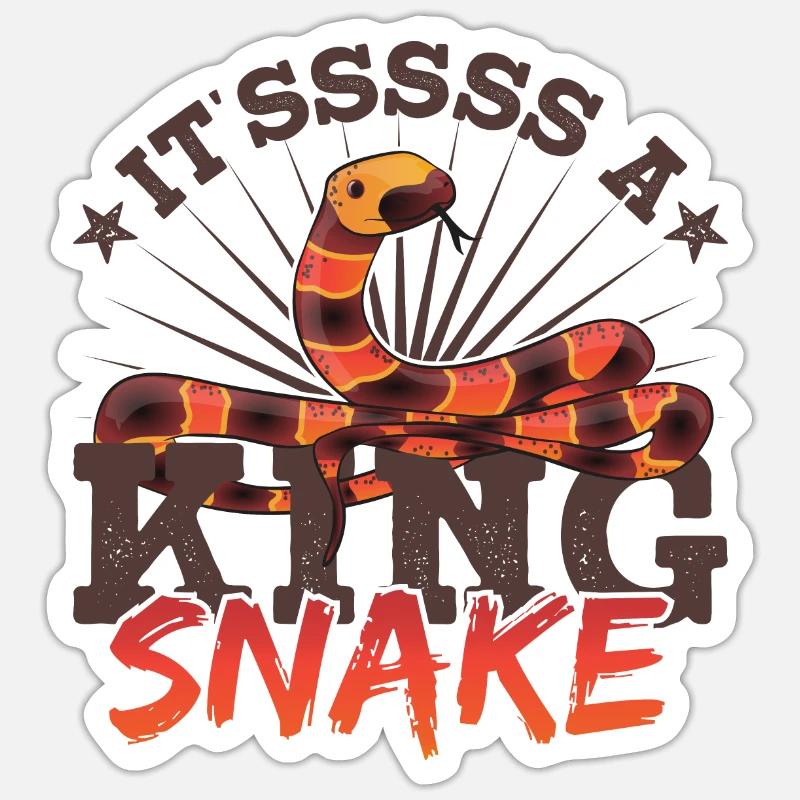 It'sssss a King Snake - Sticker size S (10 x 10 cm) - white matte