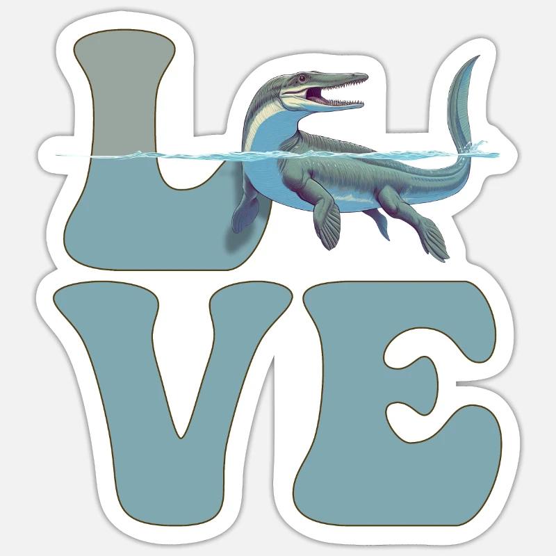 Mosasaurus Dinosaurier - Sticker Größe S (10 x 10 cm) - Mattweiß